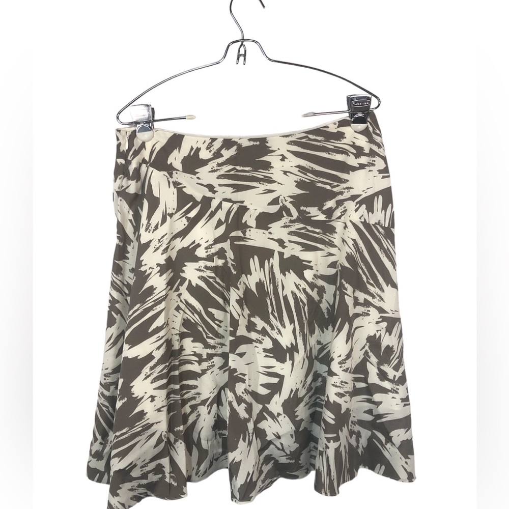 Vince Camuto women’s skirt taupe and cream high low asymmetrical feminine lined - Picture 2 of 7